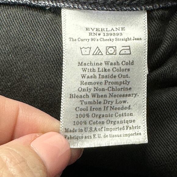 Everlane The Curvy ’90s Cheeky Straight Jean Washed Black Women's 27R NWT - Picture 13 of 13